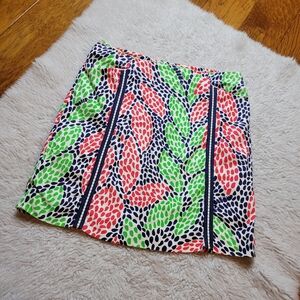 Lilly Pulitzer Caterpillar Leaves Pencil Skirt Front Pockets Women's 4 Pockets